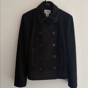 Armani Exchange Black Double Breasted Coat